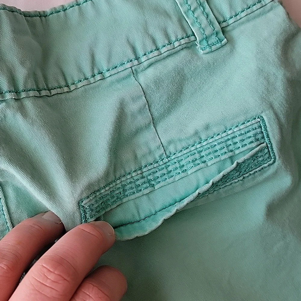 Maurices Mint Green Cotton Shorts Low Rise